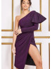 Purple Lurex Elegant Party Dress Date Night Dress